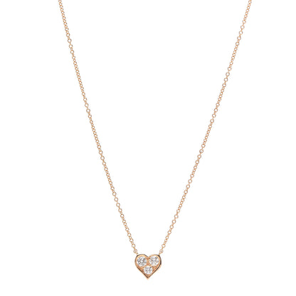 Tiffany 18K Rose Gold Diamond Heart Pendant Necklace 1 of 6