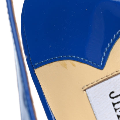 Jimmy Choo Patent Mesh Calfskin Fetto Flats 38 Blue 8 of 8