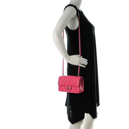Chanel Lambskin Quilted Mini Rectangular Flap Dark Pink 2 of 8