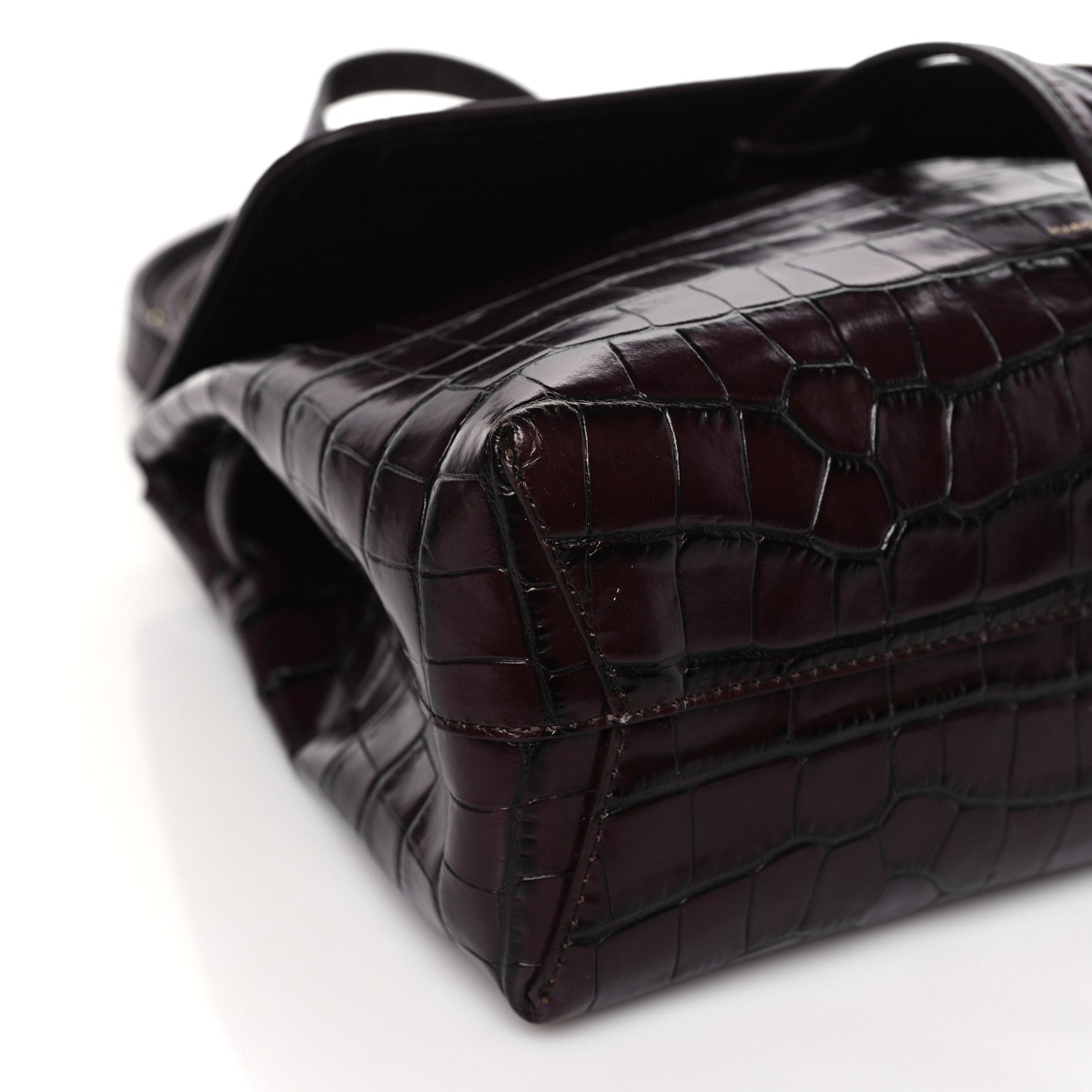 Mansur Gavriel Calfskin Crocodile Embossed Lady Bag Burgundy 7 of 8