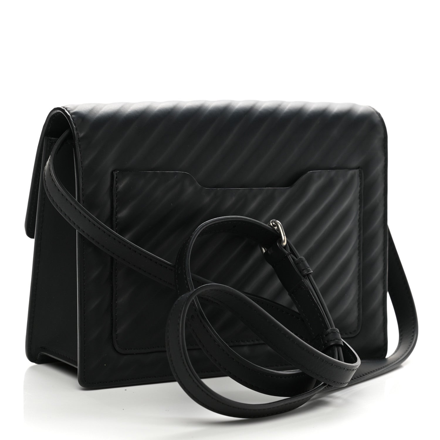 Off-White Calfskin Diagonal Quilted Jitney 2.0 Crossbody Bag Black 2 of 10