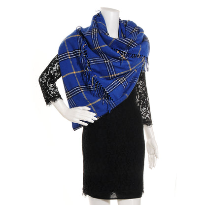 Louis Vuitton Wool Plaid Masai Tartan Rug Shawl Blue 2 of 5