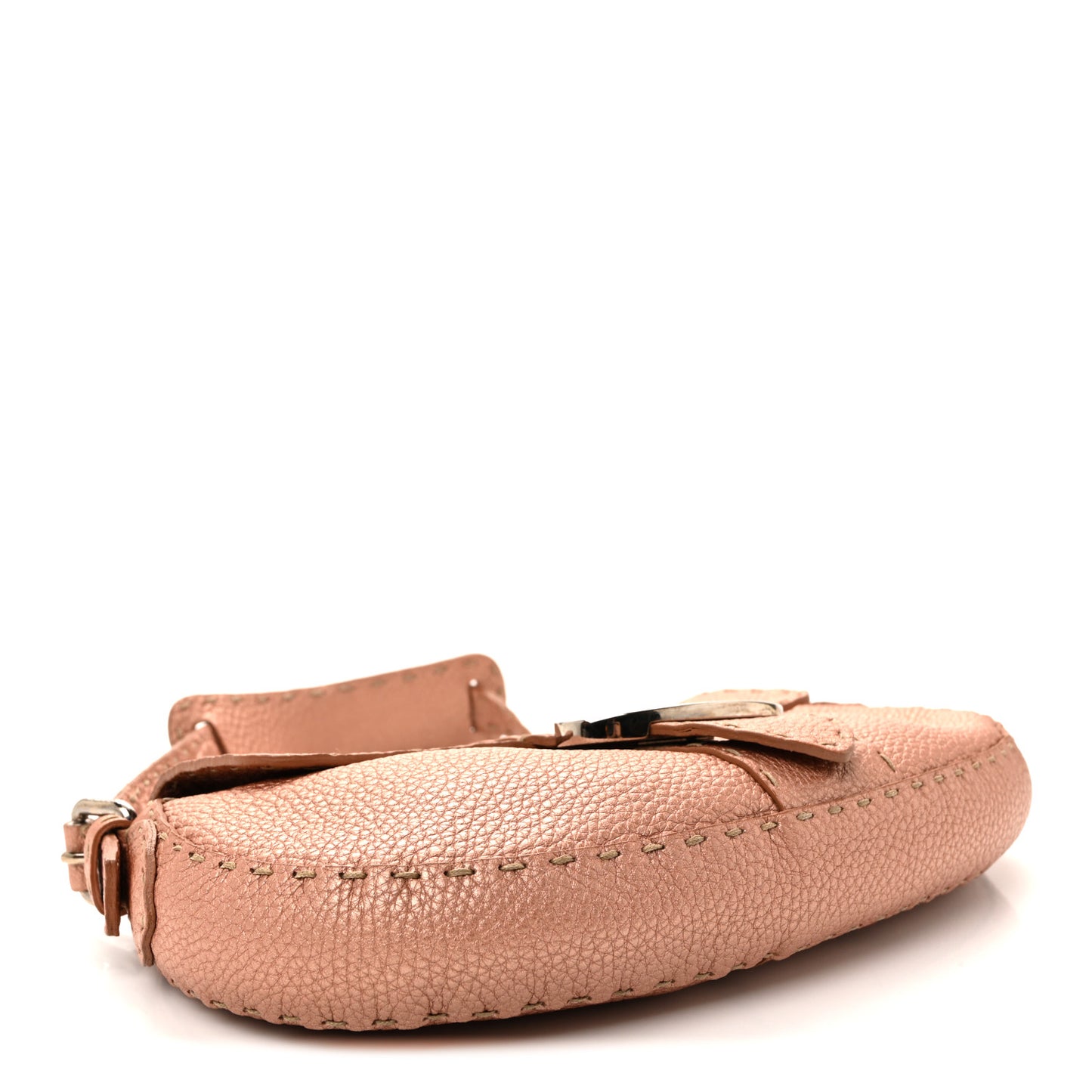 Metallic Calfskin Romano Selleria Flap Bag Bronzo