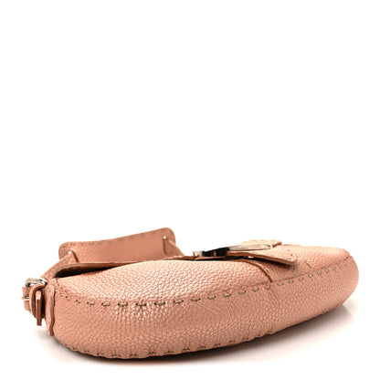 Fendi Metallic Calfskin Romano Selleria Flap Bag Bronzo 4 of 12