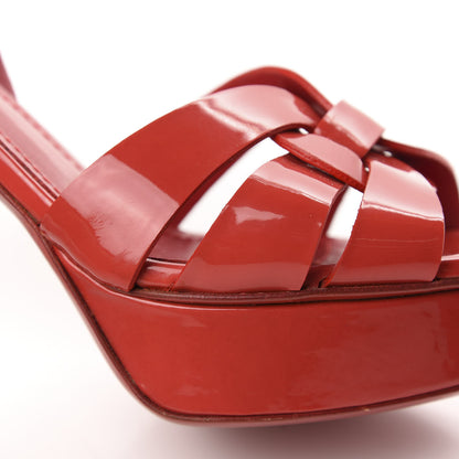 Saint Laurent Patent Tribute 75 Platform Sandals 37 Red 7 of 17