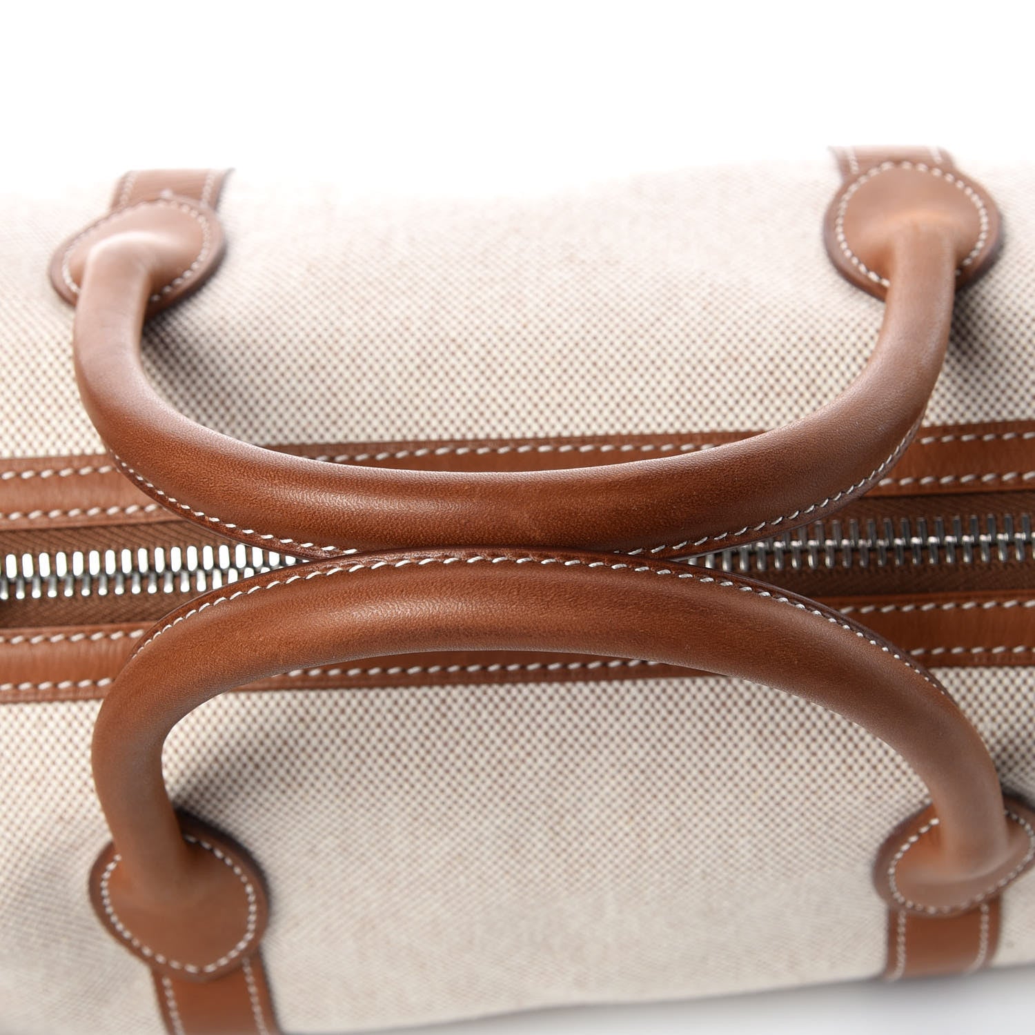 Hermes Toile Natural Barenia Polochon Mademoiselle Bag 10 of 10