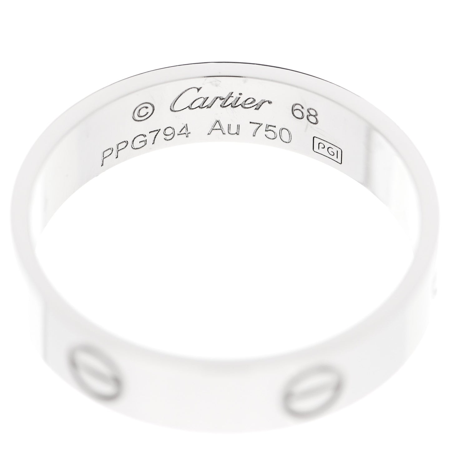 18K White Gold 5.5mm LOVE Ring 68 12.25