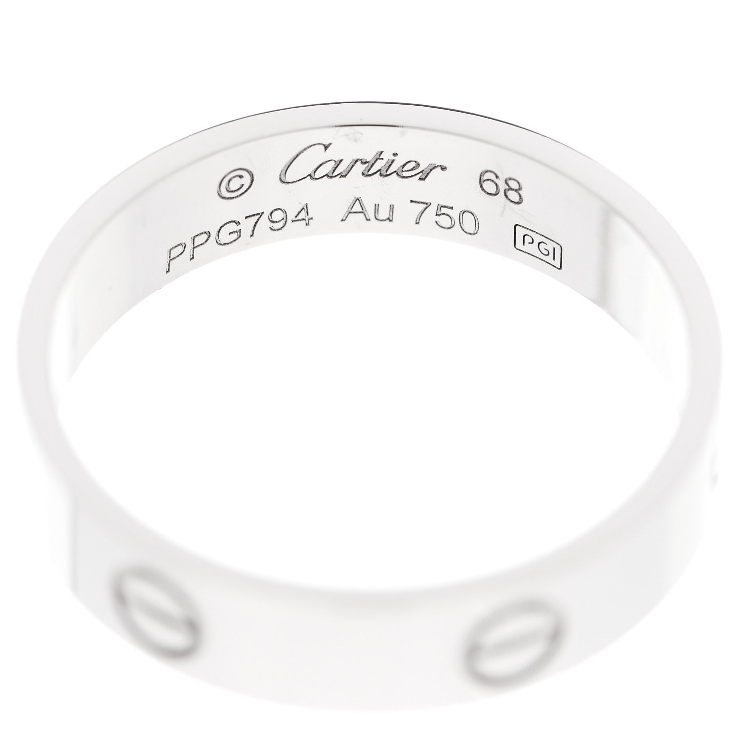 Cartier 18K White Gold 5.5mm LOVE Ring 68 12.25 4 of 5