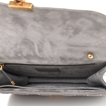 Christian Dior Lambskin Cannage Studded Dioraddict Flap Bag Grey 5 of 12
