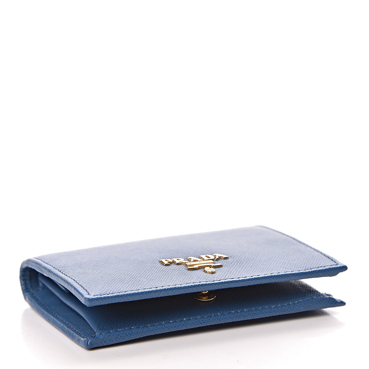 Prada Saffiano Metal Bi-Fold Wallet Cobalto 4 of 8