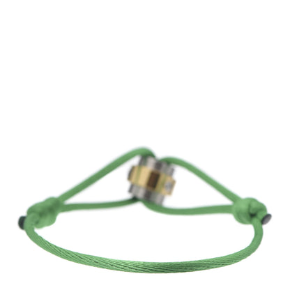 Cartier 18K Yellow Gold Stainless Steel Santos Adjustable Cord Bracelet Green 3 of 5