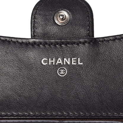 Chanel Lambskin Quilted Small Compact Wallet Black 6 of 8