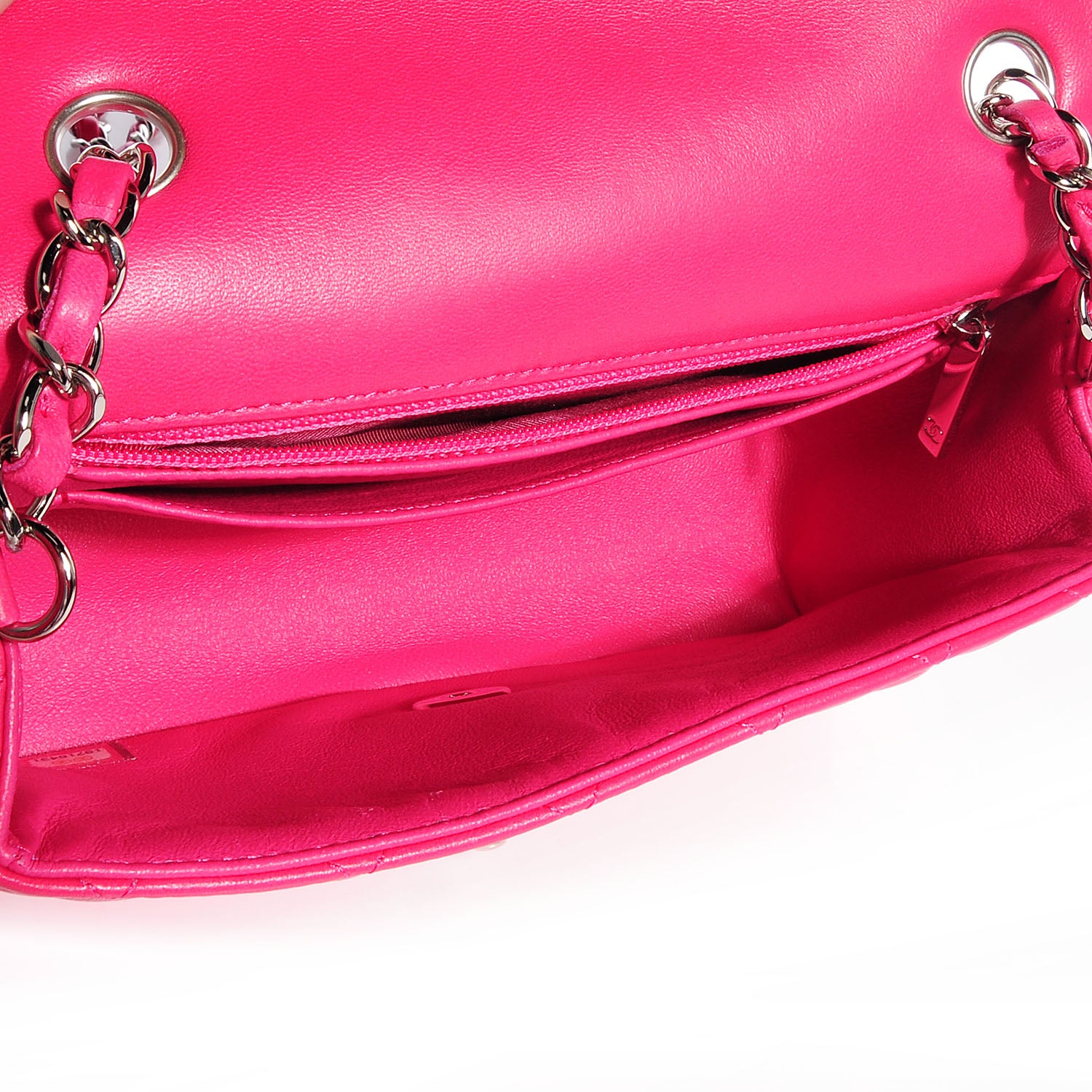 Chanel Lambskin Quilted Mini Flap Dark Pink 7 of 10