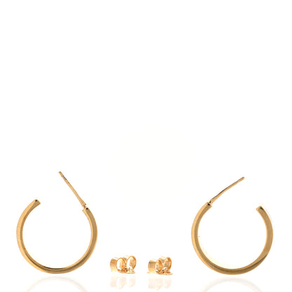 Louis Vuitton Metal Enamel Hoop Earrings Gold 3 of 5