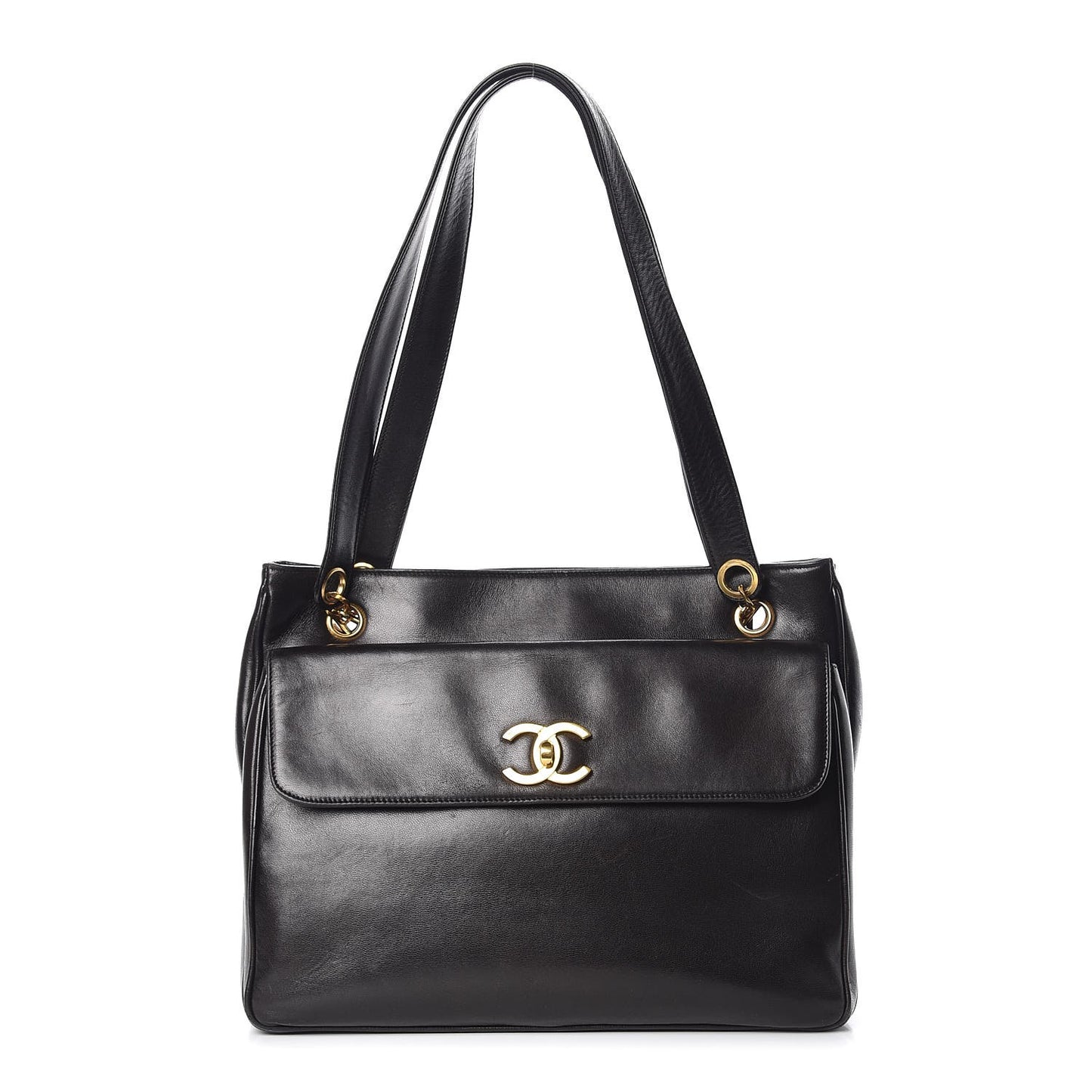 Lambskin CC Shopper Tote Black