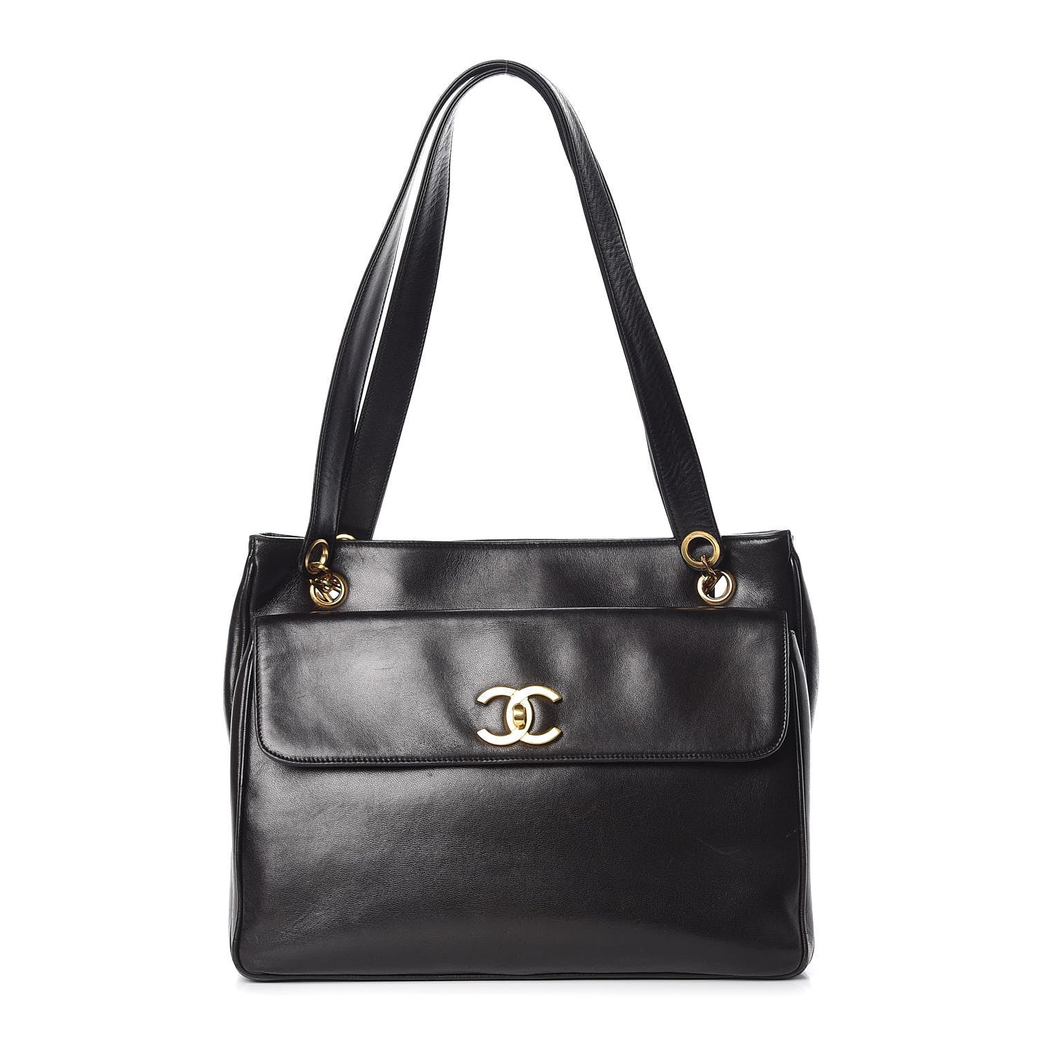 Chanel Lambskin CC Shopper Tote Black 1 of 13