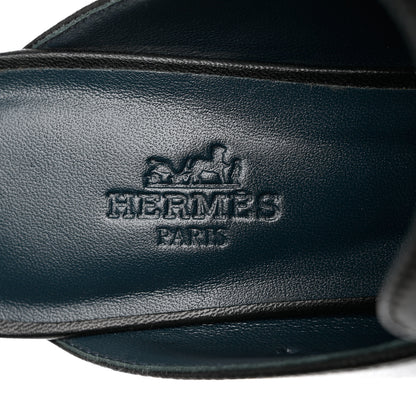 Hermes Goatskin Paradis Mules 37 Black 7 of 12