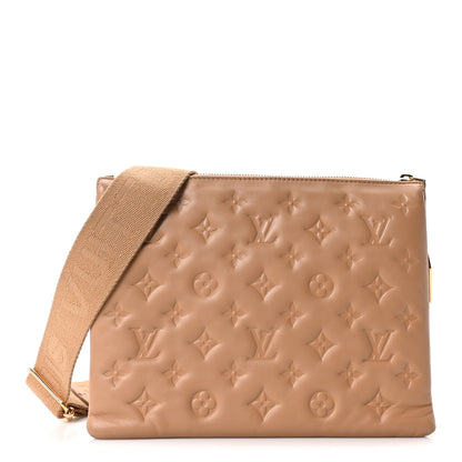 Louis Vuitton Lambskin Embossed Monogram Coussin PM Camel 1 of 9