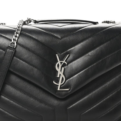 Saint Laurent Calfskin Y Quilted Monogram Medium Loulou Chain Satchel Black 8 of 10