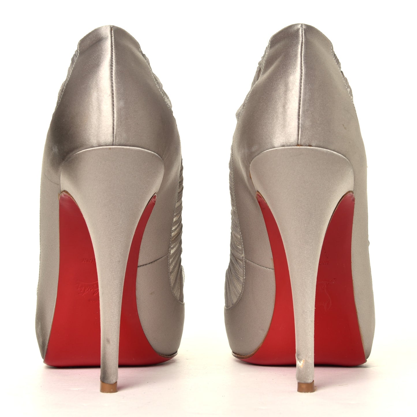 Satin Peep Toe Angelique Pumps 42