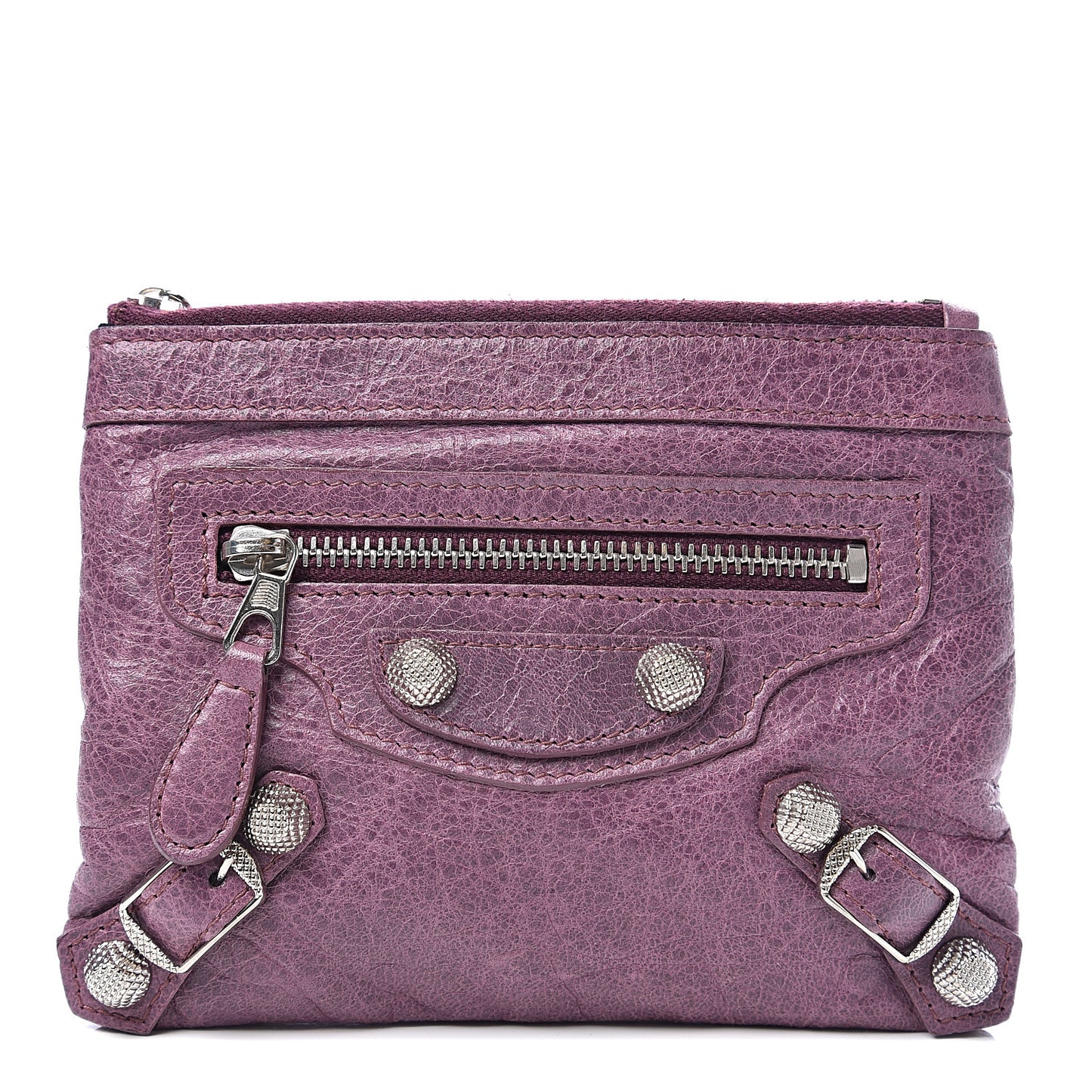 Agneau Giant 12 Silver Hardware Mini Coin Purse Murier