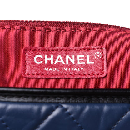 Chanel Aged Calfskin Quilted Medium Gabrielle Hobo Navy Black 6 of 11