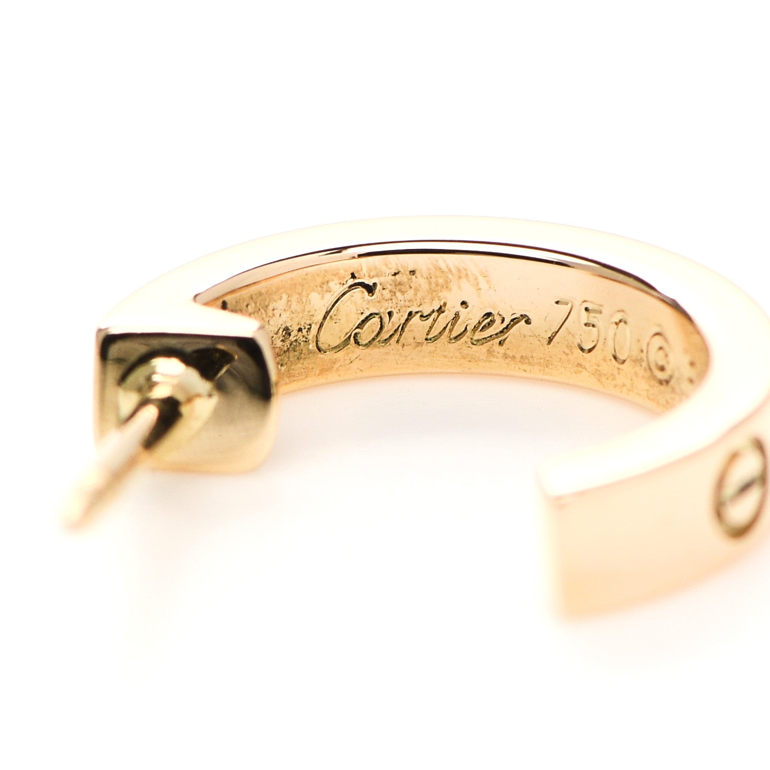 Cartier 18K Yellow Gold Small LOVE Hoop Earrings 4 of 6