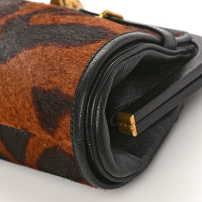 Alexander McQueen PonyHair Ocelot Print Skull Reversible Clutch 8 of 9