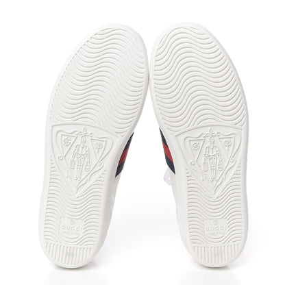 Gucci Calfskin Ayers Crystal Web Kingsnake Embroidered Womens Ace Sneakers 34.5 Green Red 5 of 10