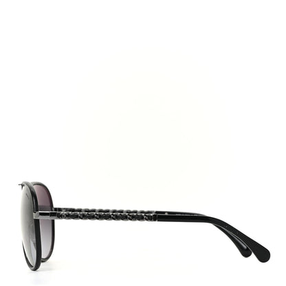 Chanel Polarized Pilot Winter Sunglasses 4219-Q Black 3 of 7