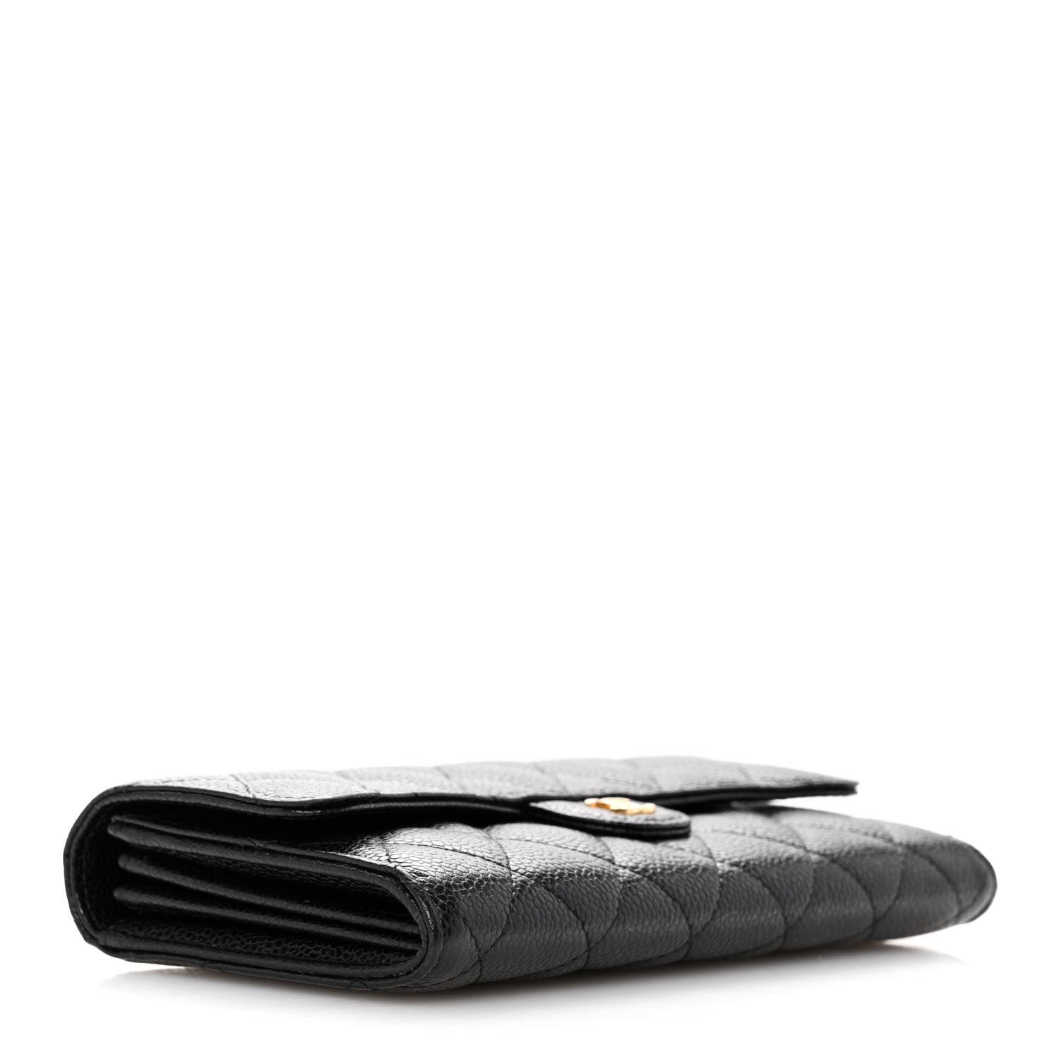 Chanel Caviar Quilted Large Gusset Flap Wallet Black 4 of 14