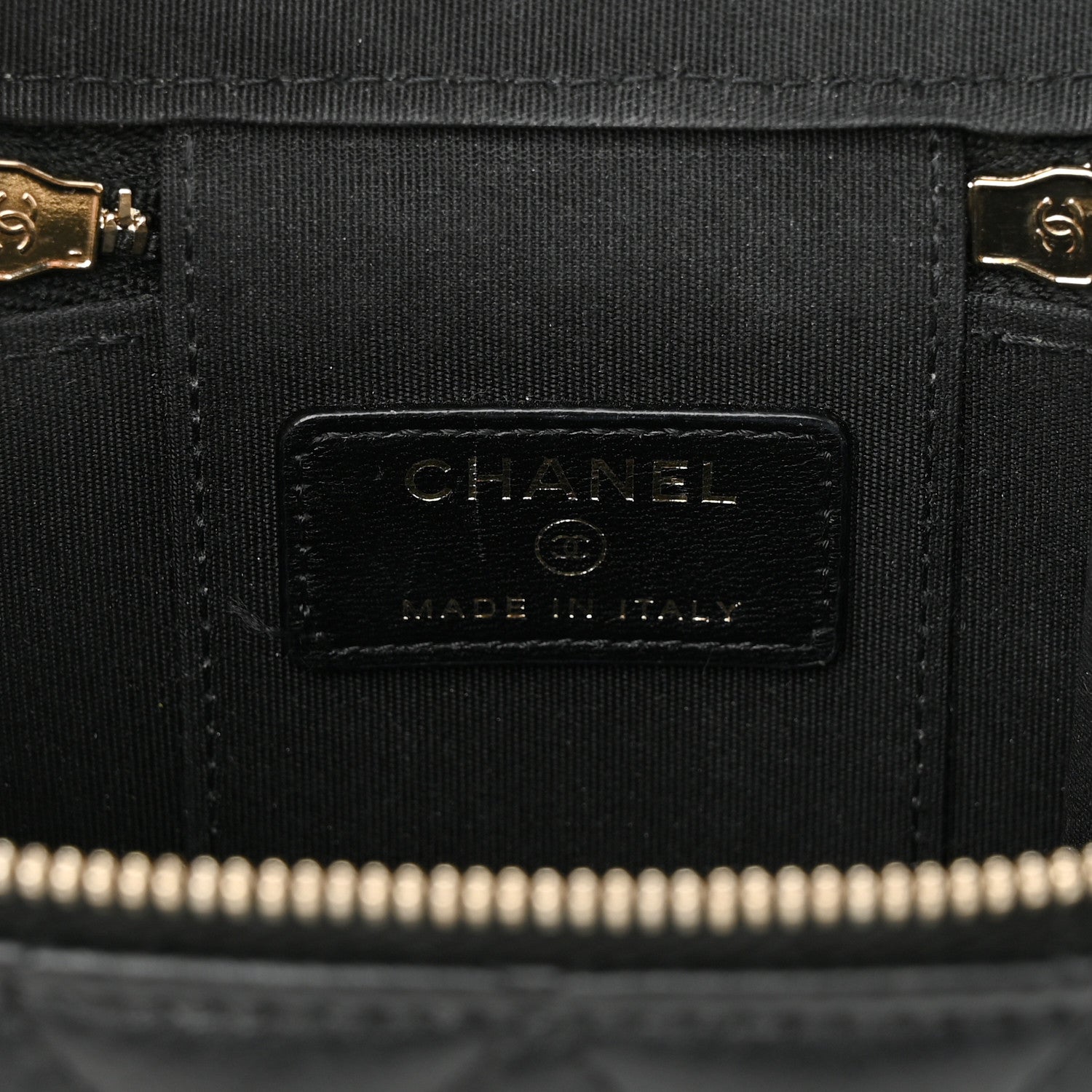 Chanel Lambskin Quilted Top Handle Mini Vanity Case With Chain Black 6 of 10