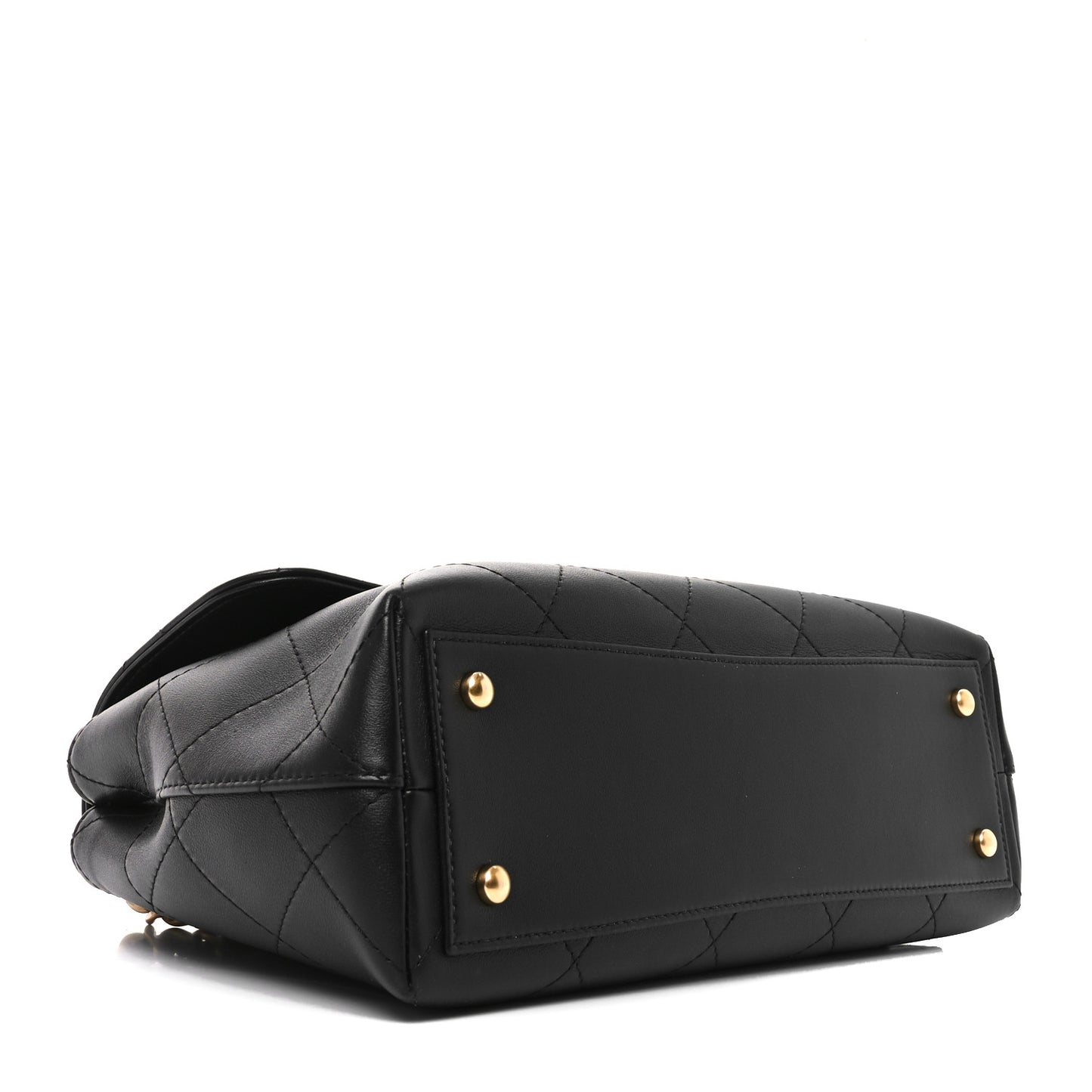 Calfskin Large Top Handle Flap Black