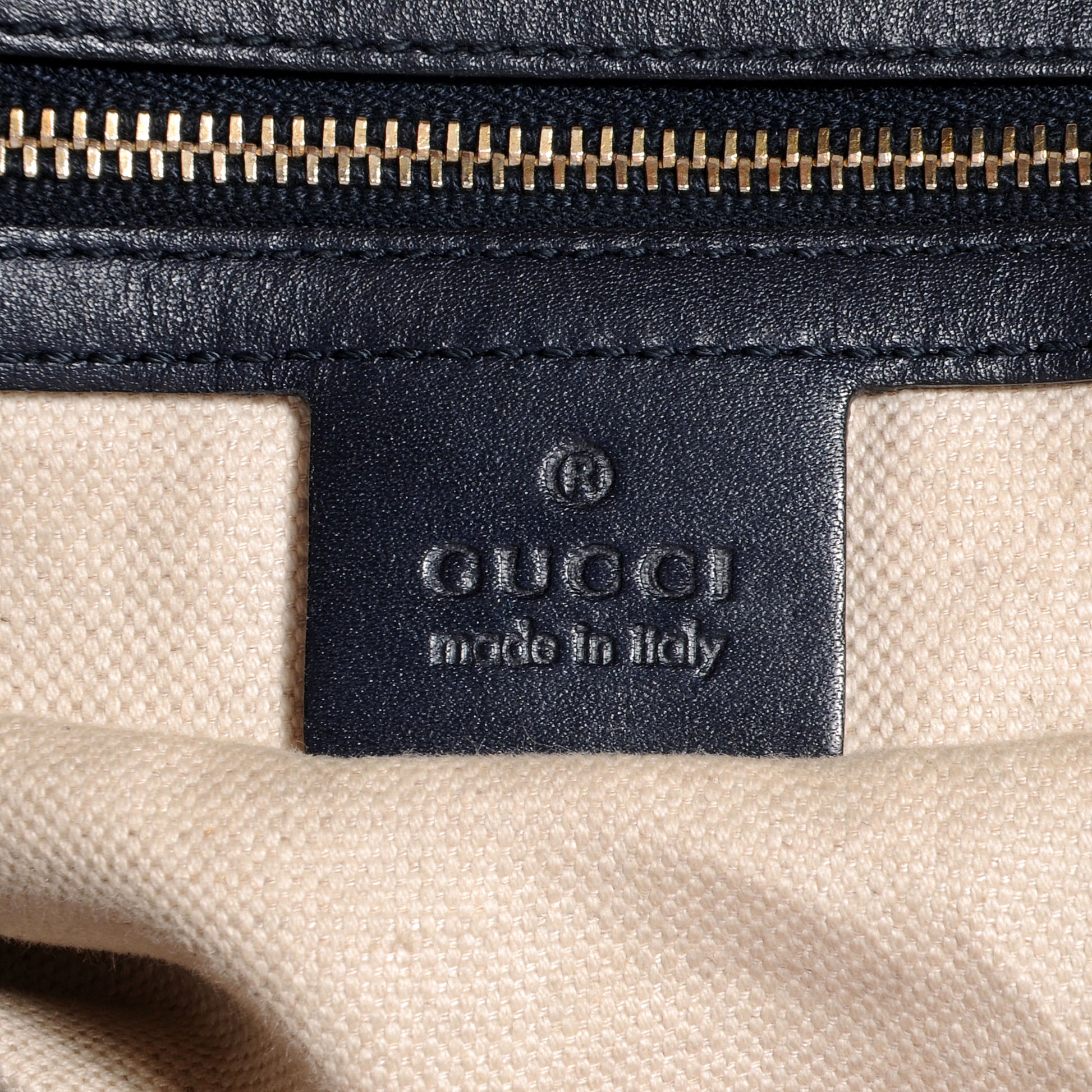 Gucci Monogram Selleria Calfskin Vintage Web Medium Boston Beige Blue 6 of 8