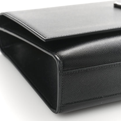 Saint Laurent Grain De Poudre Large Classic Monogram Kate Satchel Black 8 of 9