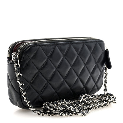 Chanel Lambskin Quilted Small Clutch With Chain Black 3 of 13