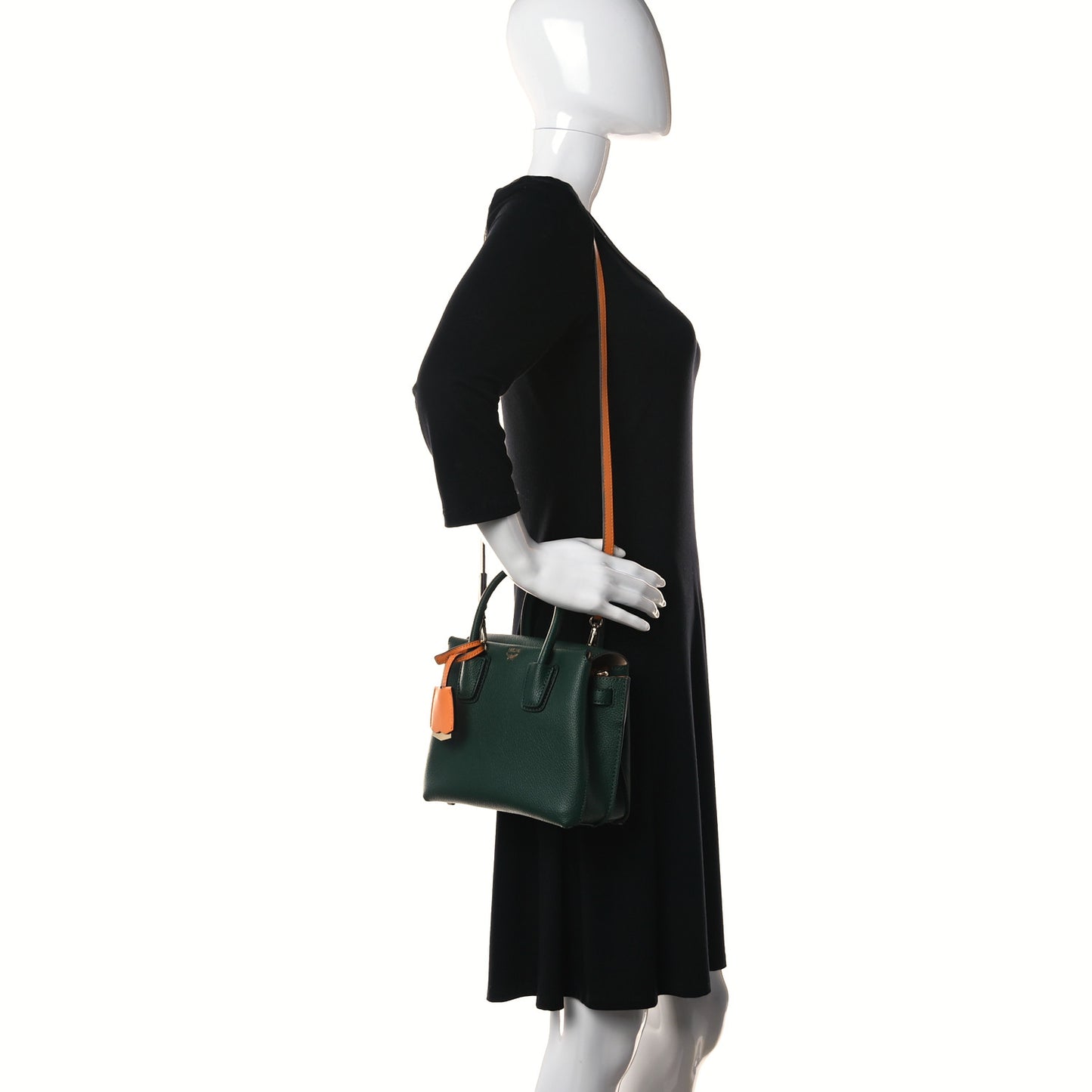 Grained Calfskin Mini Milla Tote Green