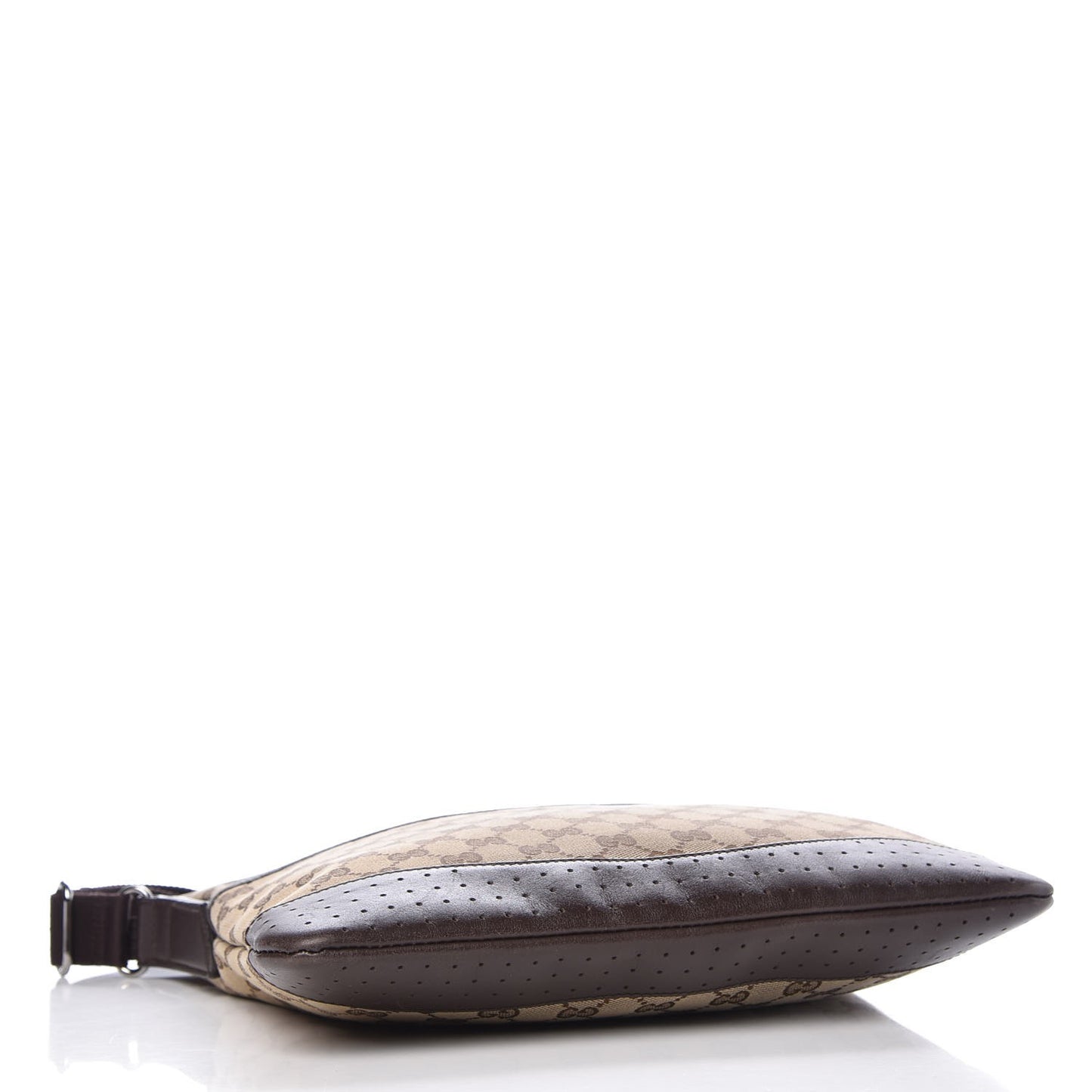 Monogram Calfskin Perforated Medium Flat Messenger Bag Dark Brown