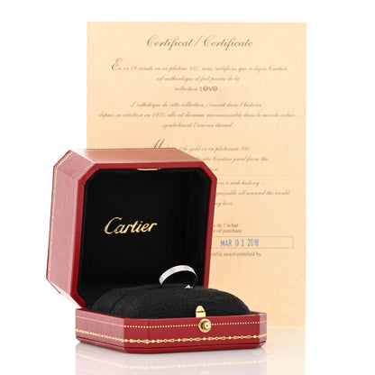 Cartier 18K White Gold 3.5mm LOVE Wedding Band Ring 53 6.5 5 of 5