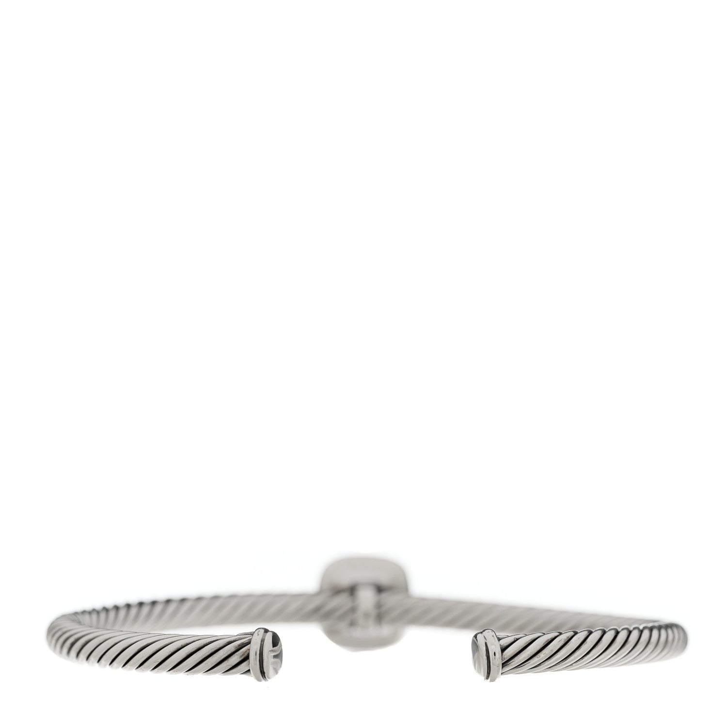 David Yurman Sterling Silver Diamond Blue Topaz 4mm Noblesse Cable Bracelet 2 of 3