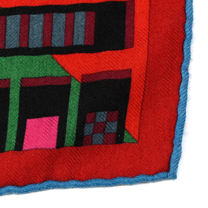 Hermes Cashmere Silk Brides Et Gris Shawl 140 Rose Vif Cobalt Vert 6 of 8