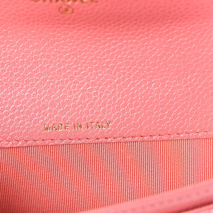 Chanel Iridescent Caviar Quilted Flap Card Holder Pink 7 of 9