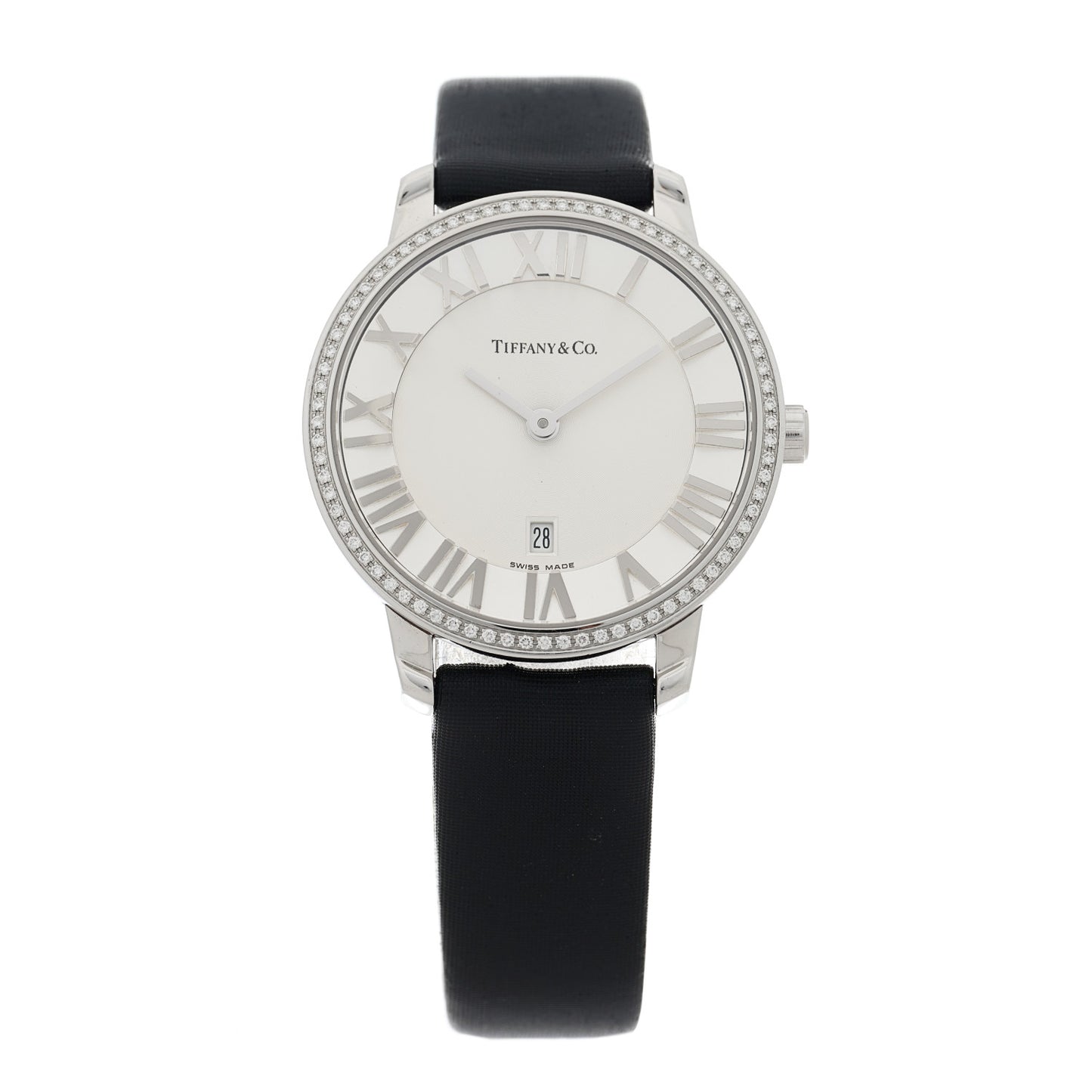 Stainless Steel Satin Diamond Bezel 31mm Atlas 2-Hand Quartz Watch