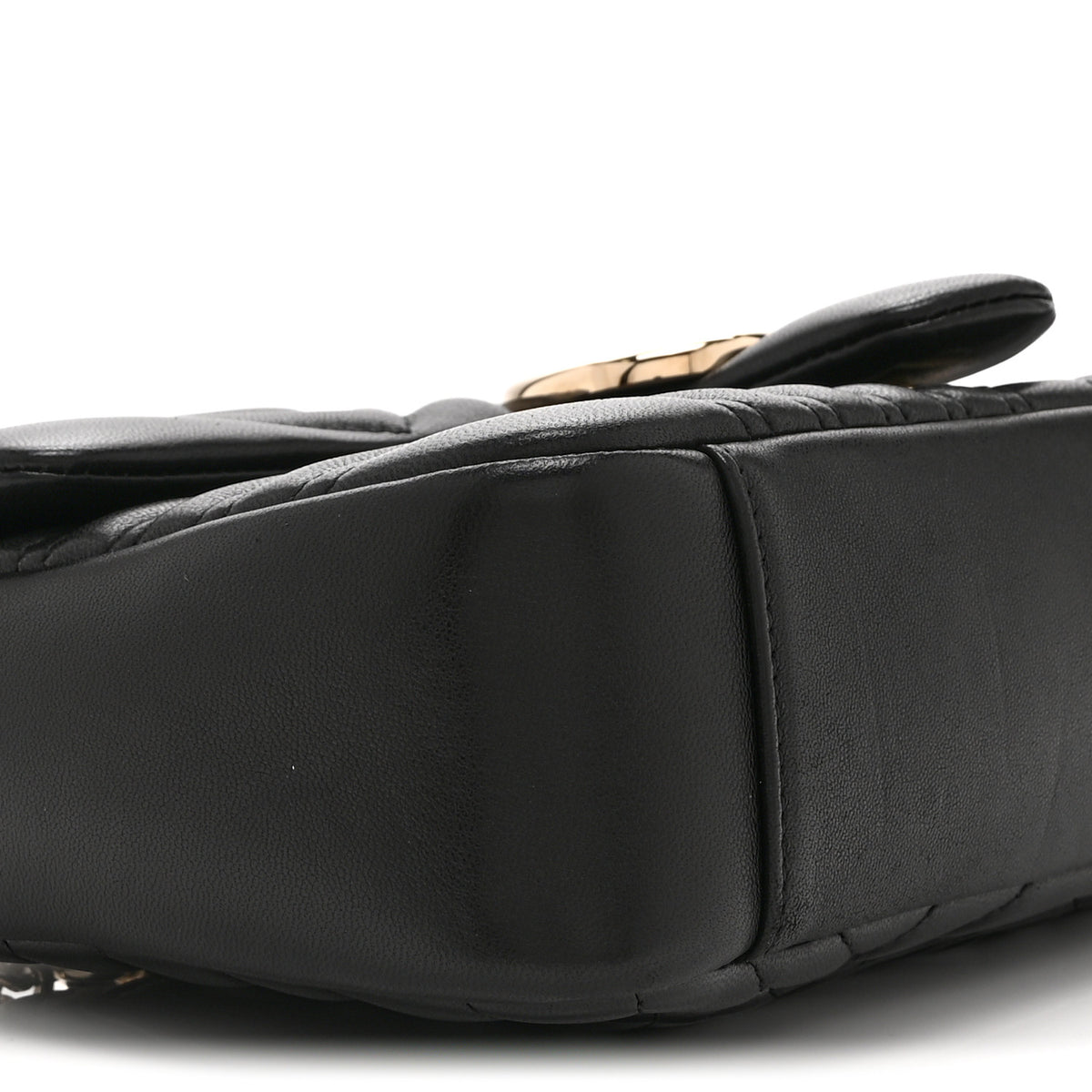 Gucci Lambskin Matelasse Medium GG Marmont Shoulder Bag Black 10 of 11