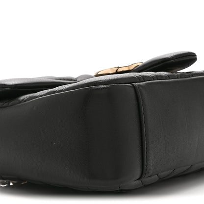 Gucci Lambskin Matelasse Medium GG Marmont Shoulder Bag Black 10 of 11