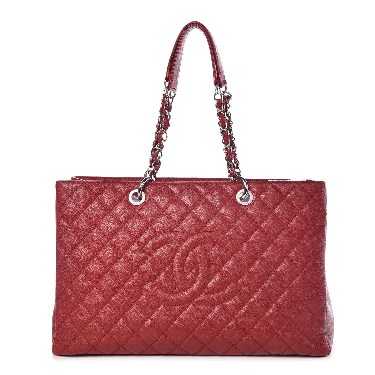 Chanel Caviar Quilted XL Grand Shopping Tote GST Red 1 of 13