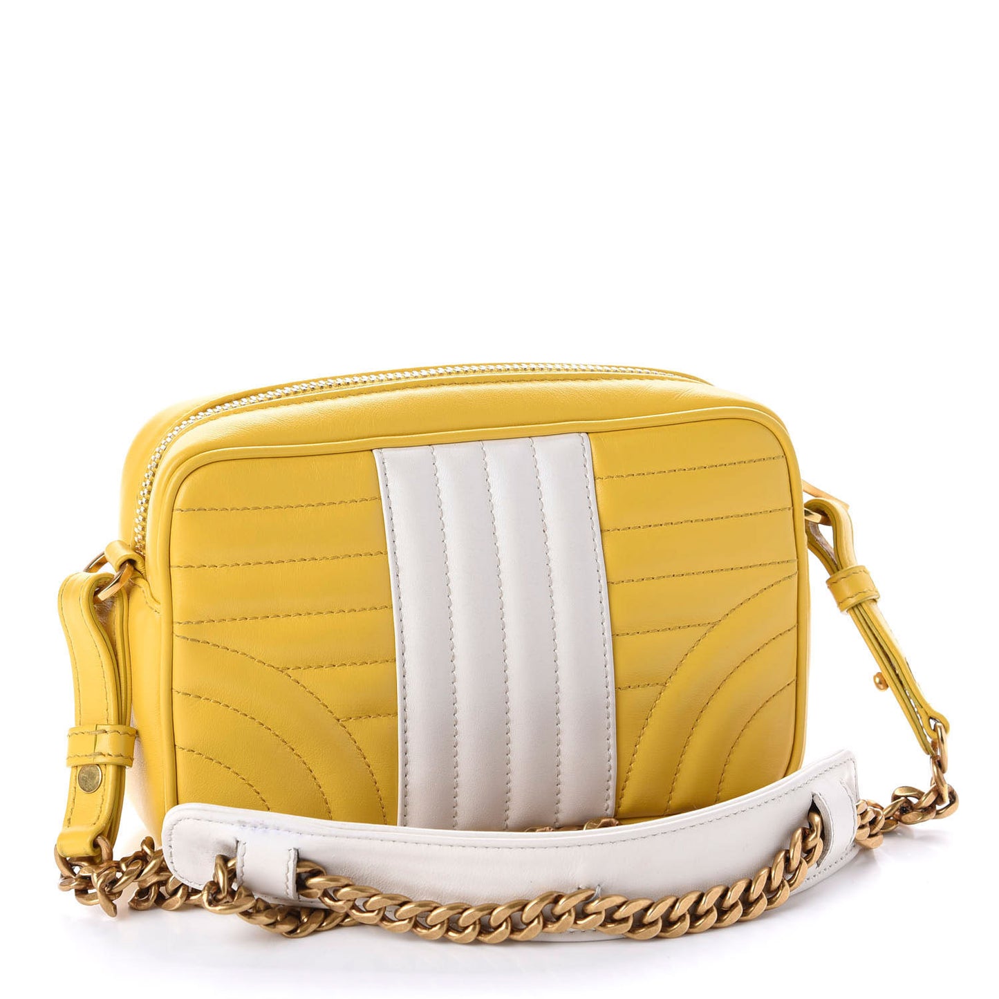 Soft Calfskin Diagramme Crossbody Bag Soleil Bianco