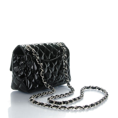 Chanel Patent Calfskin Quilted Mini Rectangular Flap Black 3 of 8