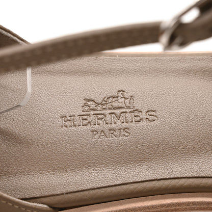 Hermes Epsom Santorini Sandals 37 Etoupe 8 of 9