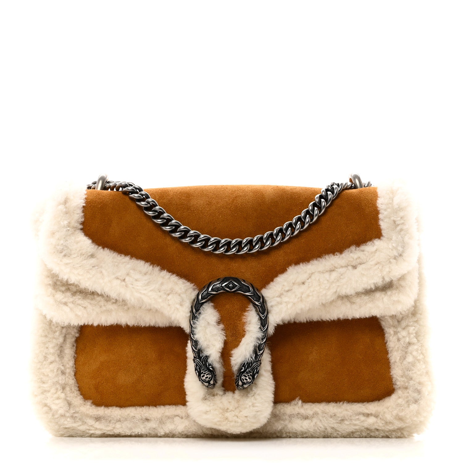 Gucci Suede Shearling Small Dionysus Bag Honey Beige Milk 1 of 10